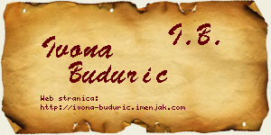 Ivona Budurić vizit kartica